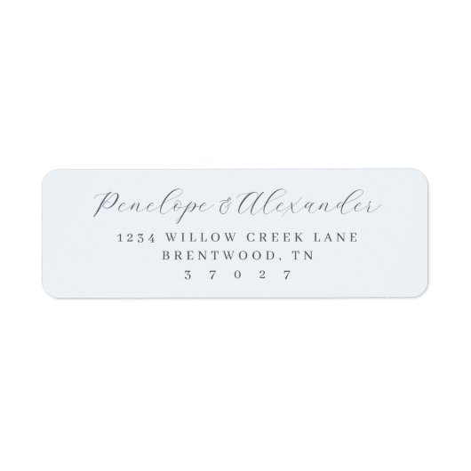 Elegant Gray Minimalist Calligraphy Etiket (Voorkant)