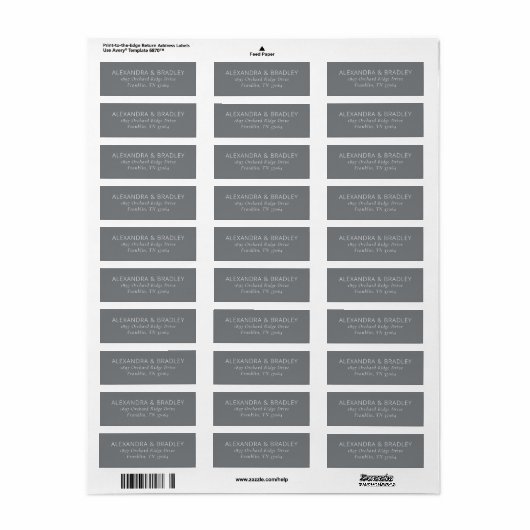 Elegant Gray Minimalist Etiket (Full Sheet)