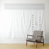 Elegant Gray Minimalist Lines Wandkleed (In Situ (horizontaal))