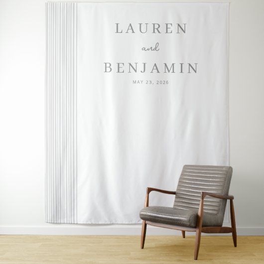 Elegant Gray Minimalist Lines Wandkleed (In situ)