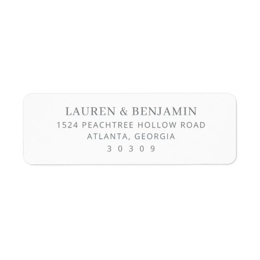 Elegant Gray Minimalist Typographic Etiket (Voorkant)