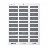Elegant Gray Minimalist Typographic Etiket (Full Sheet)