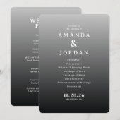Elegant Gray Minimalist Wedding Ceremony Programmakaart (Voorkant / Achterkant)