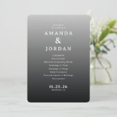Elegant Gray Minimalist Wedding Ceremony Programmakaart (Staand voorkant)