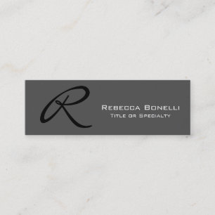 Elegant Gray Monogram Modern Professional Mini Visitekaartje