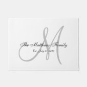 Elegant Gray Monogram Naam Passen getrouwd Weddens Deurmat (Voorkant)