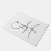 Elegant Gray Monogram Naam Passen getrouwd Weddens Deurmat (Schuin)