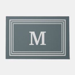 Elegant Gray Monogrammed Doormat Deurmat