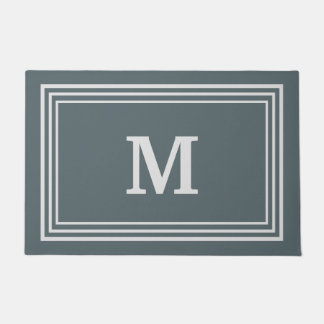 Elegant Gray Monogrammed Doormat Deurmat