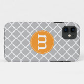 Elegant Gray Moroccan Quatrefoil gepersonaliseerd Case-Mate iPhone Case (Achterkant (horizontaal))