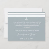 Elegant Gray Nautical Anchor Wedding Photo Bedankkaart (Achterkant)