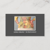 Elegant Gray Nutritionist Diet Health Visitekaartje (Voorkant)