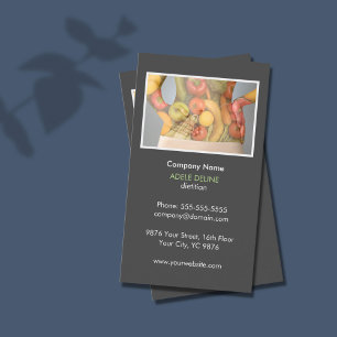 Elegant Gray Nutritionist Diet Health Visitekaartje