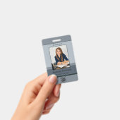 Elegant Gray Palette Employee Photo ID Company Badge (Handheld)