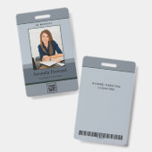 Elegant Gray Palette Employee Photo ID Company Badge (Front & Back)