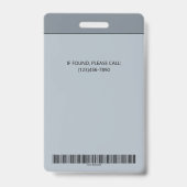 Elegant Gray Palette Employee Photo ID Company Badge (Back)