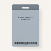 Elegant Gray Palette Employee Photo ID Company Badge (Achterkant)