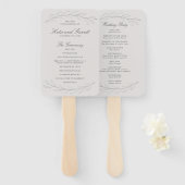 Elegant Gray Pencil Schetch Twigs Wedding Programm Handwaaier (Voorkant en achterkant)
