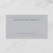 Elegant Gray Personalized Modern Minimalist Visitekaartje (Voorkant)