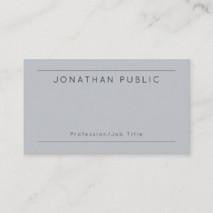 Elegant Gray Personalized Modern Minimalist Visitekaartje