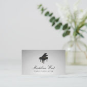 Elegant Gray Piano Instructor Music Teacher Visitekaartje (Staand voorkant)