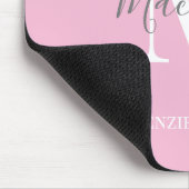 Elegant Gray Pink Gepersonaliseerde monogram naam Muismat (Hoek)