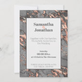 Elegant Gray Pink Marmer Wedding Kaart (Voorkant)