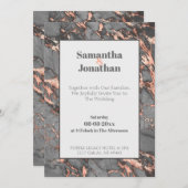 Elegant Gray Pink Marmer Wedding Kaart (Voorkant / Achterkant)