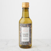 Elegant Gray Pink Marmer Wedding Wijn Etiket (Voorkant)