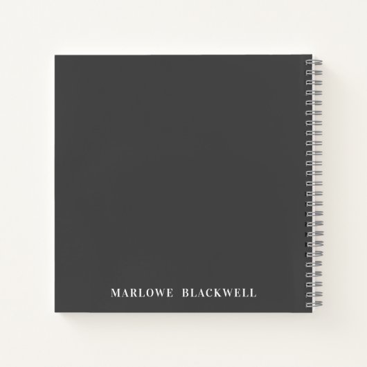 Elegant Gray Pink White Monogram Calligrafie Notitieboek (Achterkant)