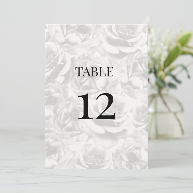 Elegant Gray Rozen Personalized Wedding Table (Staand voorkant)