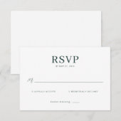 Elegant Gray RSVP Card (Voorkant / Achterkant)