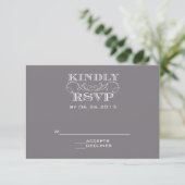 Elegant Gray RSVP-kaart RSVP Kaartje (Staand voorkant)