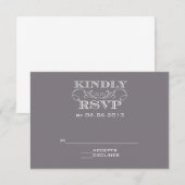 Elegant Gray RSVP-kaart RSVP Kaartje (Voorkant / Achterkant)