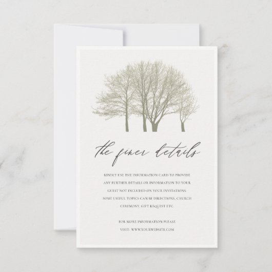 ELEGANT GRAY SILVER HERFST AUTUMN BEHANDELT INFORM KAART (Voorkant)