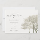 ELEGANT GRAY SILVER HERFST AUTUMN MAID HONOR KAART (Voorkant)