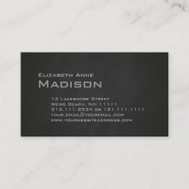 Elegant Gray Slate Chalkboard Monogram Klassiek Visitekaartje