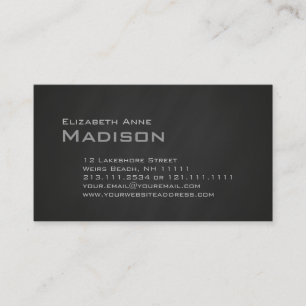 Elegant Gray Slate Chalkboard Monogram Klassiek Visitekaartje