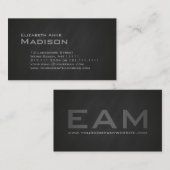 Elegant Gray Slate Chalkboard Monogram Klassiek Visitekaartje (Voorkant / Achterkant)