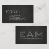 Elegant Gray Slate Chalkboard Monogram Klassiek Visitekaartje (Voorkant / Achterkant)