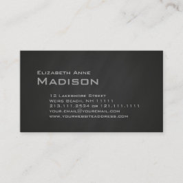 Elegant Gray Slate Chalkboard Monogram Klassiek Visitekaartje