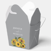 Elegant Gray Sunflower Weddenschap Bedankdoosjes (Geopend)