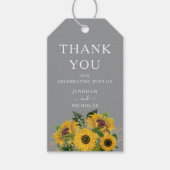 Elegant Gray Sunflower Weddenschap Bedankt Cadeaulabel (Voorkant)