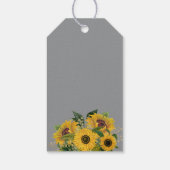 Elegant Gray Sunflower Weddenschap Bedankt Cadeaulabel (Achterkant)