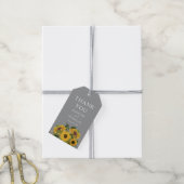 Elegant Gray Sunflower Weddenschap Bedankt Cadeaulabel (Met Touw)