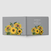Elegant Gray Sunflower Weddenschap Gastenboek (Volledig)