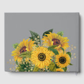 Elegant Gray Sunflower Weddenschap Gastenboek (Achterkant)