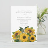 Elegant Gray Sunflower Weddenschap Kaart (Staand voorkant)