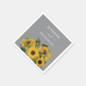 Elegant Gray Sunflower Weddenschap Servet (Hoek)