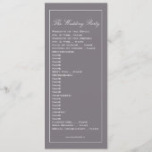 Elegant Gray Swirl Wedding Programme Programmakaart (Achterkant)